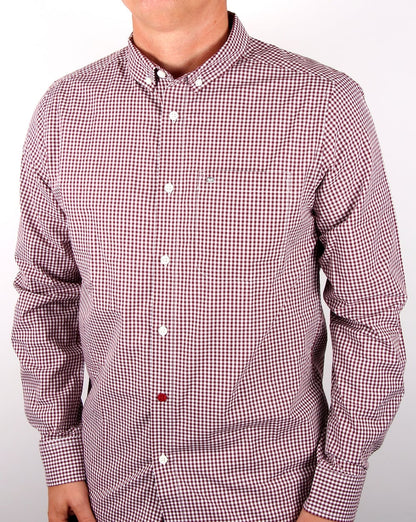 Weekend Offender Hetton Gingham-Hemd Malbec/Weiß