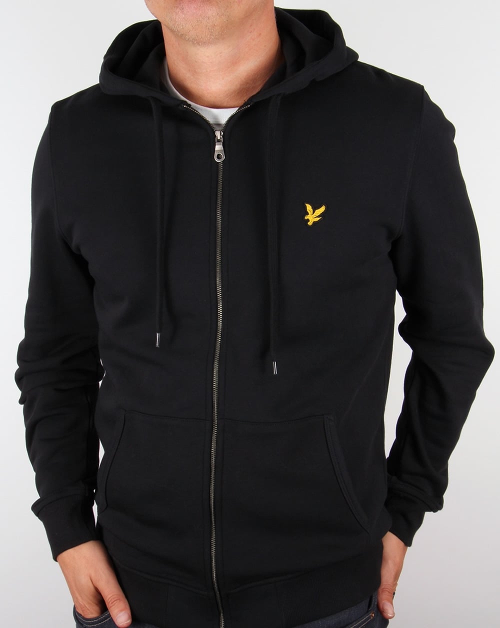 Lyle And Scott Kapuzenpullover mit durchgehendem Reißverschluss in Schwarz