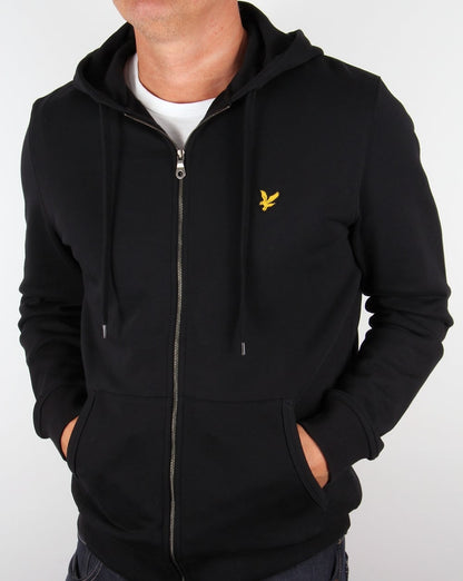 Lyle And Scott Kapuzenpullover mit durchgehendem Reißverschluss in Schwarz