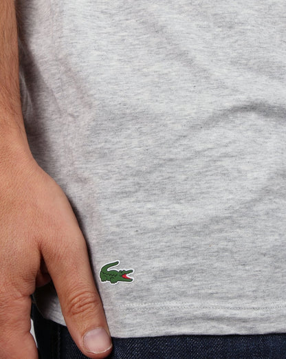 Lacoste – T-Shirts im Doppelpack mit V-Ausschnitt, Grau