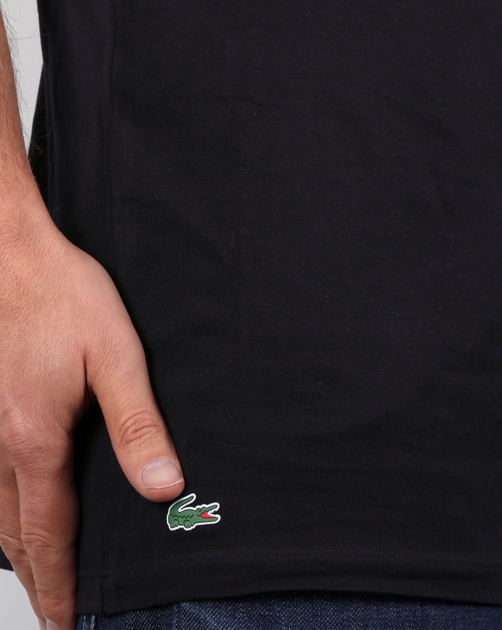 Lacoste Twin Pack V Neck T Shirts Black