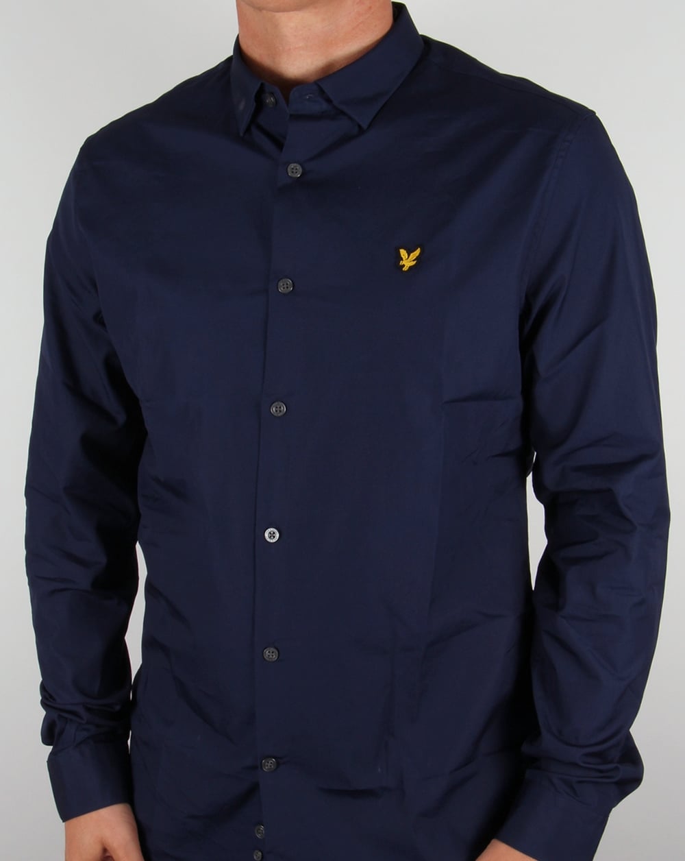 Lyle And Scott Slim Fit Popeline-Hemd, Marineblau