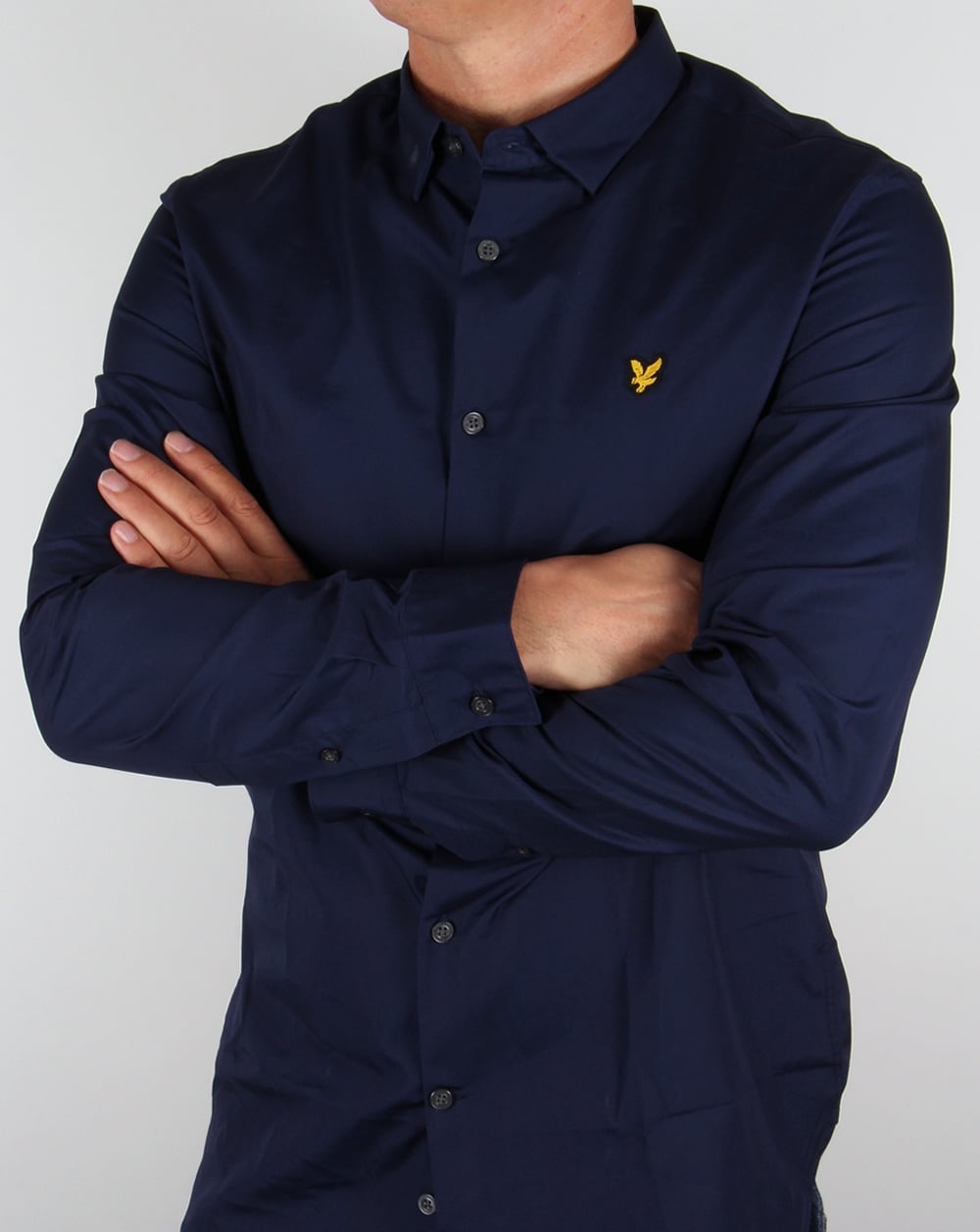 Lyle And Scott Slim Fit Popeline-Hemd, Marineblau