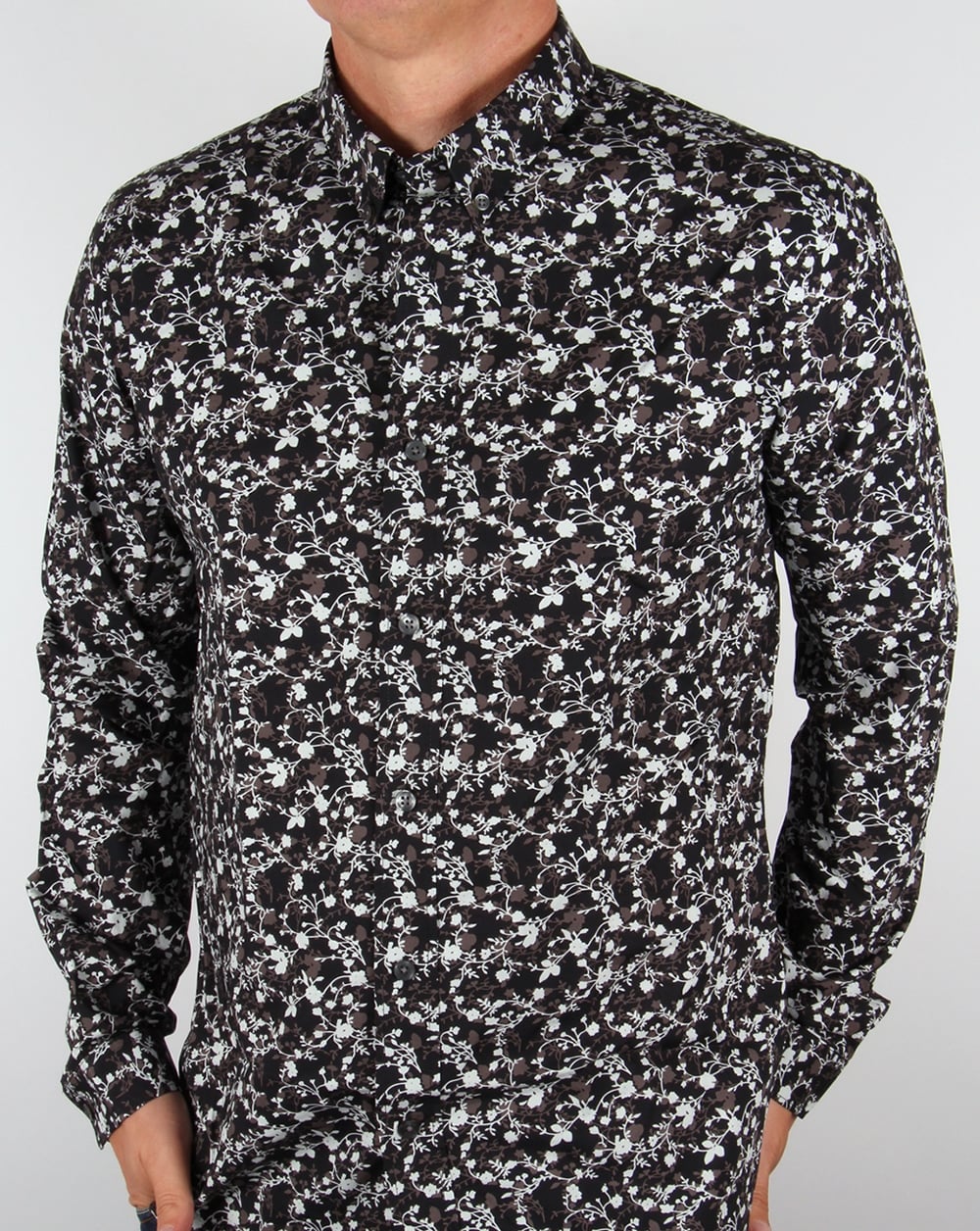 Pretty Green Ivylea Blumenhemd Schwarz
