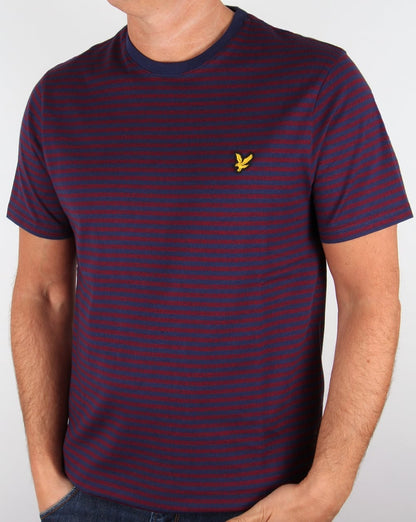 Lyle And Scott – T-Shirt mit Mouline-Streifen, Marineblau