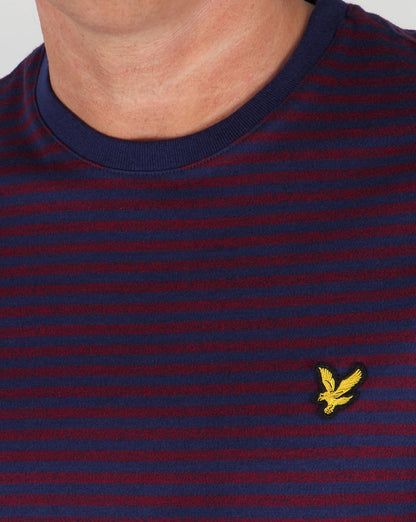 Lyle And Scott – T-Shirt mit Mouline-Streifen, Marineblau