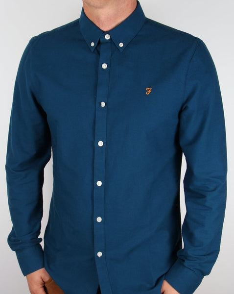 Farah Brewer Long Sleeve Shirt Poseidon