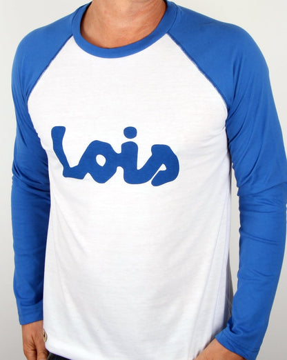 Lois Raglan Logo T-Shirt Weiß/Blau