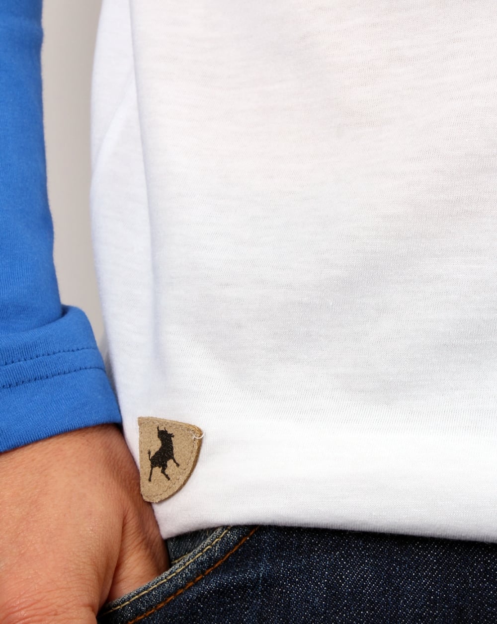 Lois Raglan Logo T-Shirt Weiß/Blau