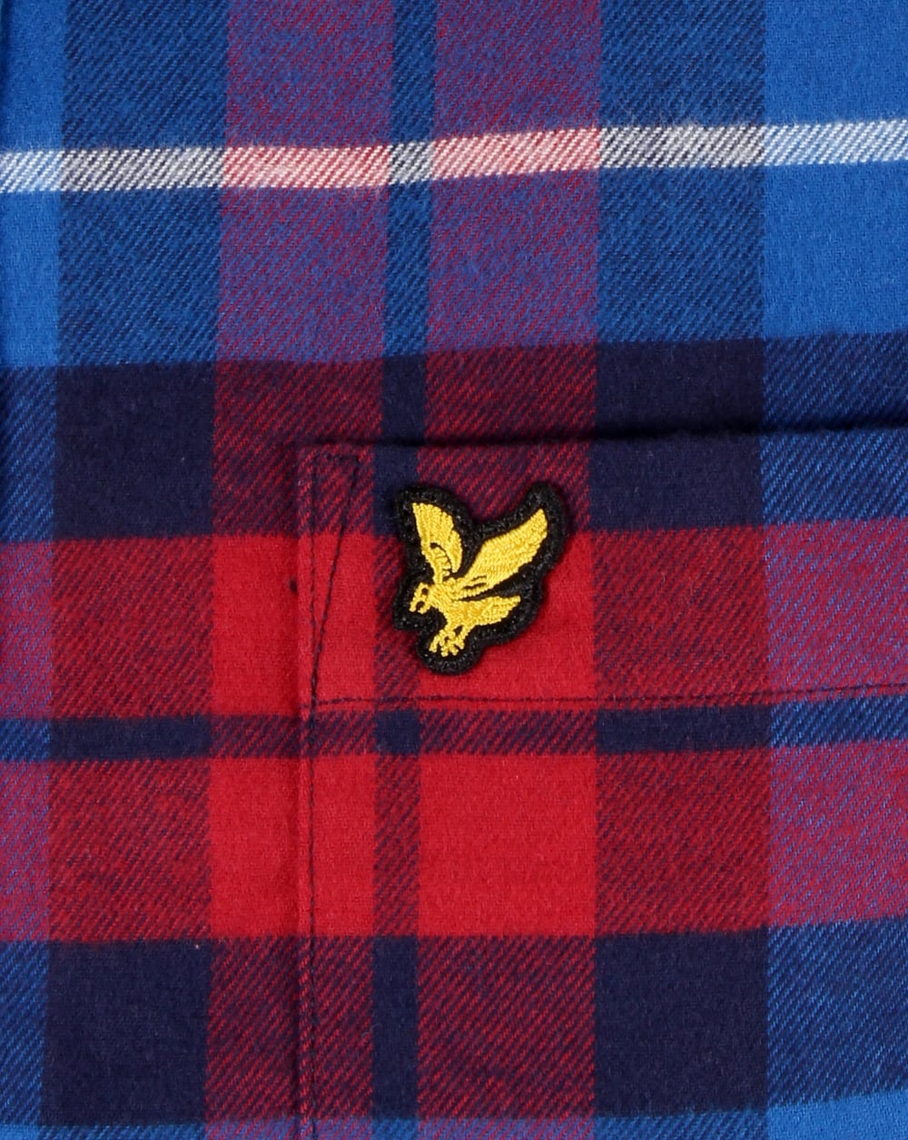 Lyle And Scott – Kariertes Flanellhemd, Marineblau/Rot