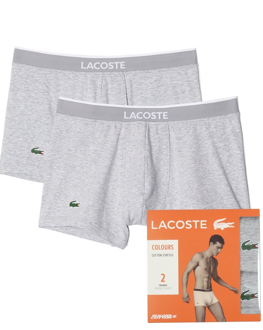 Lacoste – Doppelpack Boxershorts Grau Melange