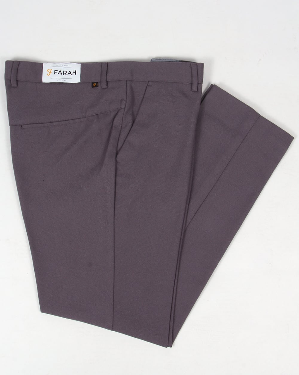 Farah – Klassische Hopsack-Hose im Stil der 80er, Schiefergrau