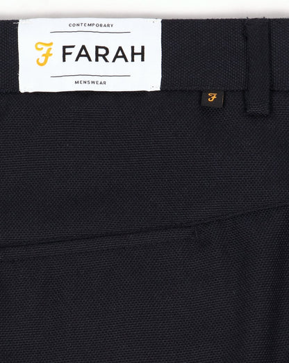 Farah – Klassische Hopsack-Hose im Stil der 80er, Marineblau