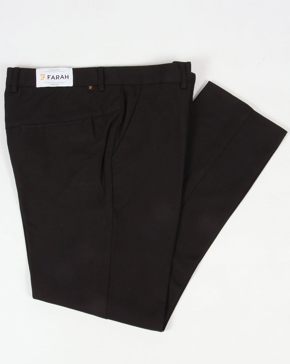 Farah – Denby – Feste Hopsack-Hose in Schwarz