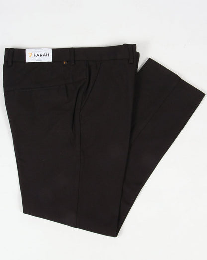 Farah – Denby – Feste Hopsack-Hose in Schwarz