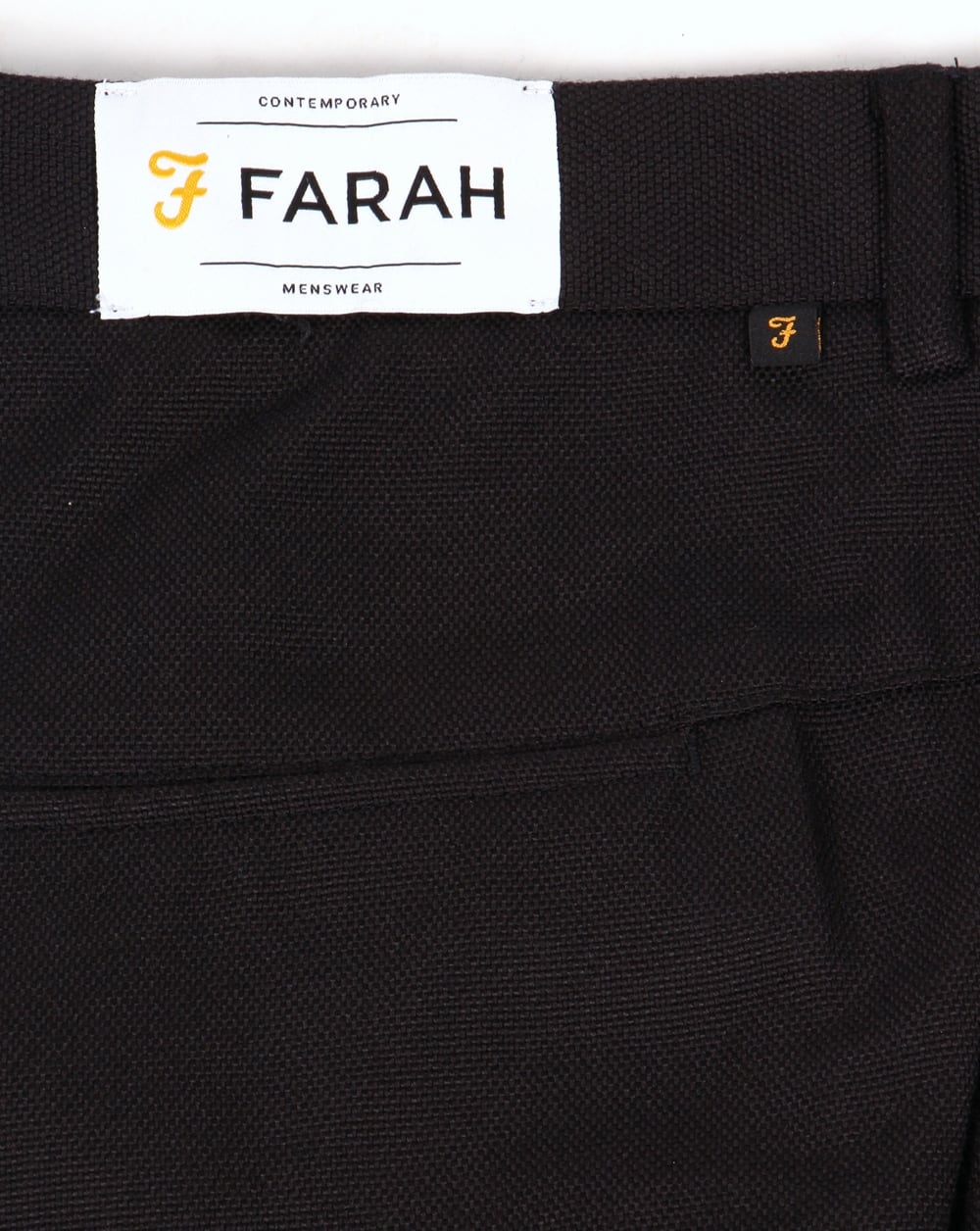 Farah – Denby – Feste Hopsack-Hose in Schwarz