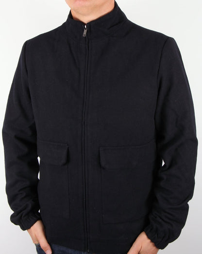 Bellfield – Bomberjacke aus Wolle mit Trichterkragen in Marineblau