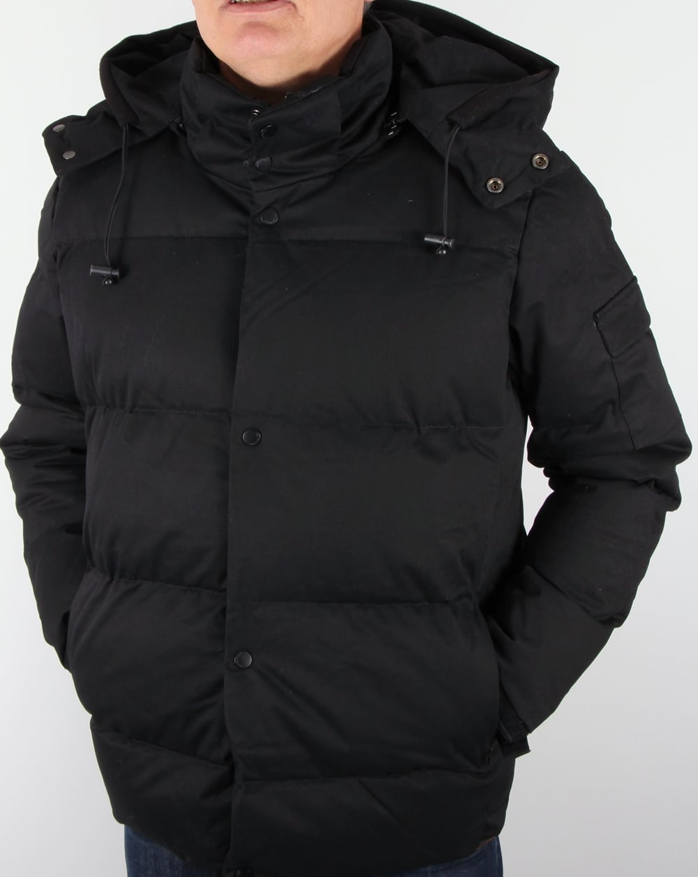 Bellfield Orsted Wattierte Kapuzenjacke Schwarz