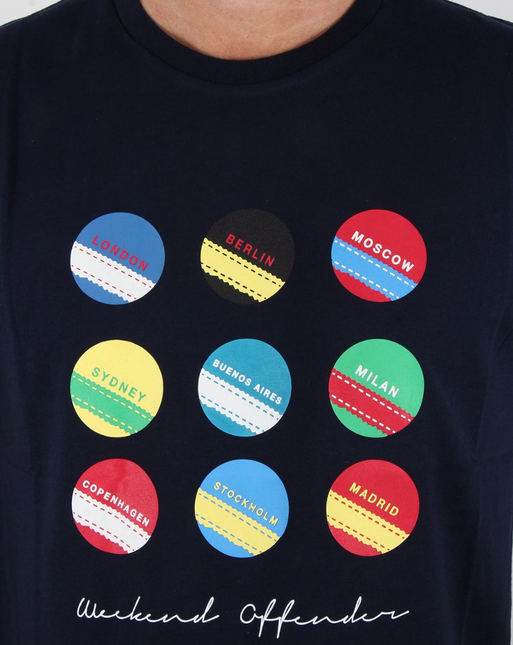 Weekend Offender Cities T-Shirt Marineblau