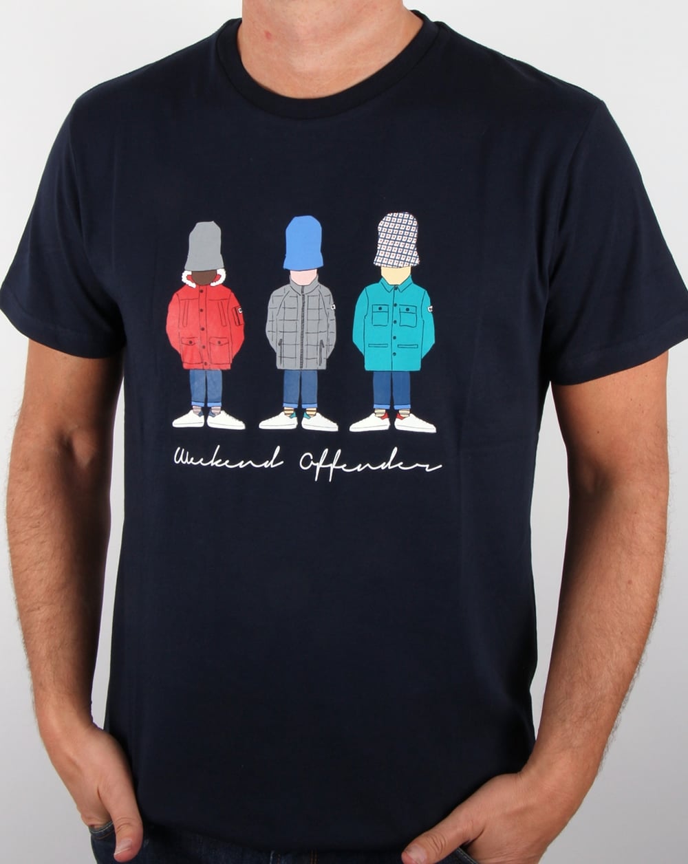 Weekend Offender Casual Herren T-Shirt Marineblau