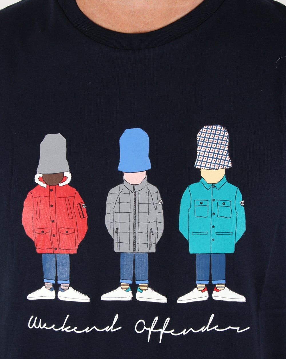 Weekend Offender Casual Herren T-Shirt Marineblau