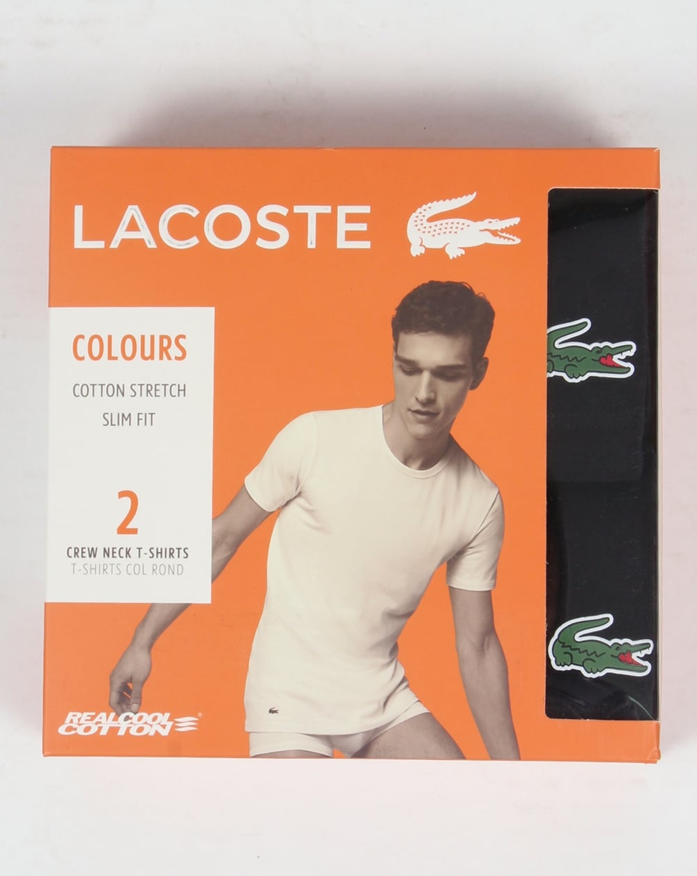 Lacoste – 2er-Pack Crew-T-Shirts in Schwarz