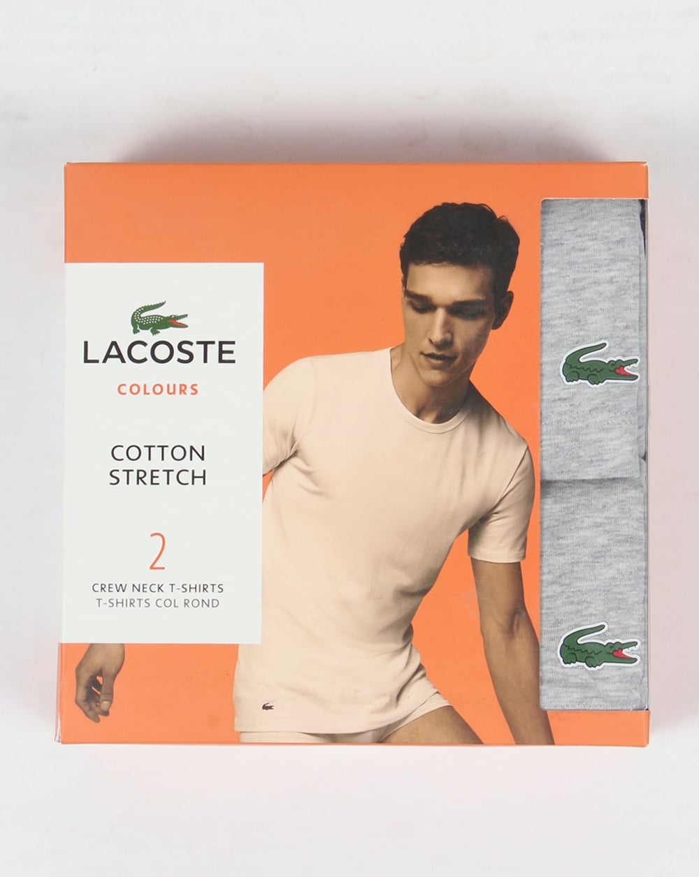 Lacoste – T-Shirts mit Rundhalsausschnitt im Doppelpack, Graumeliert