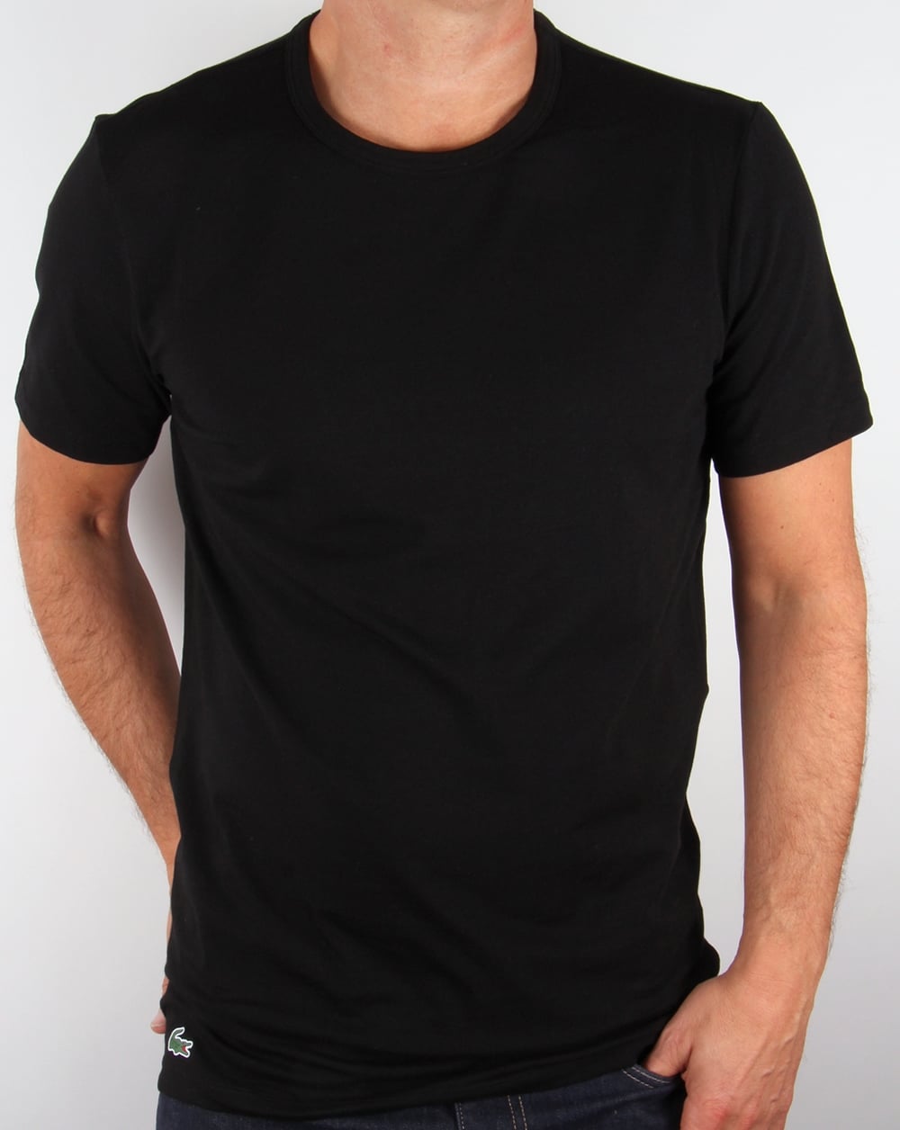 Lacoste – 2er-Pack Crew-T-Shirts in Schwarz