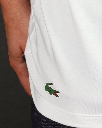 Lacoste – Weiße T-Shirts mit Rundhalsausschnitt im 2er-Pack