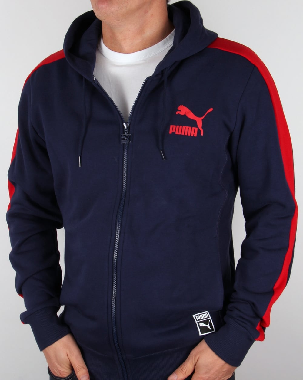 Puma T7 Full Zip Hoody Marineblau/Rot