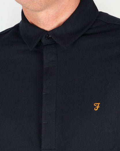 Farah Earlston Poloshirt mit langen Ärmeln, Marineblau