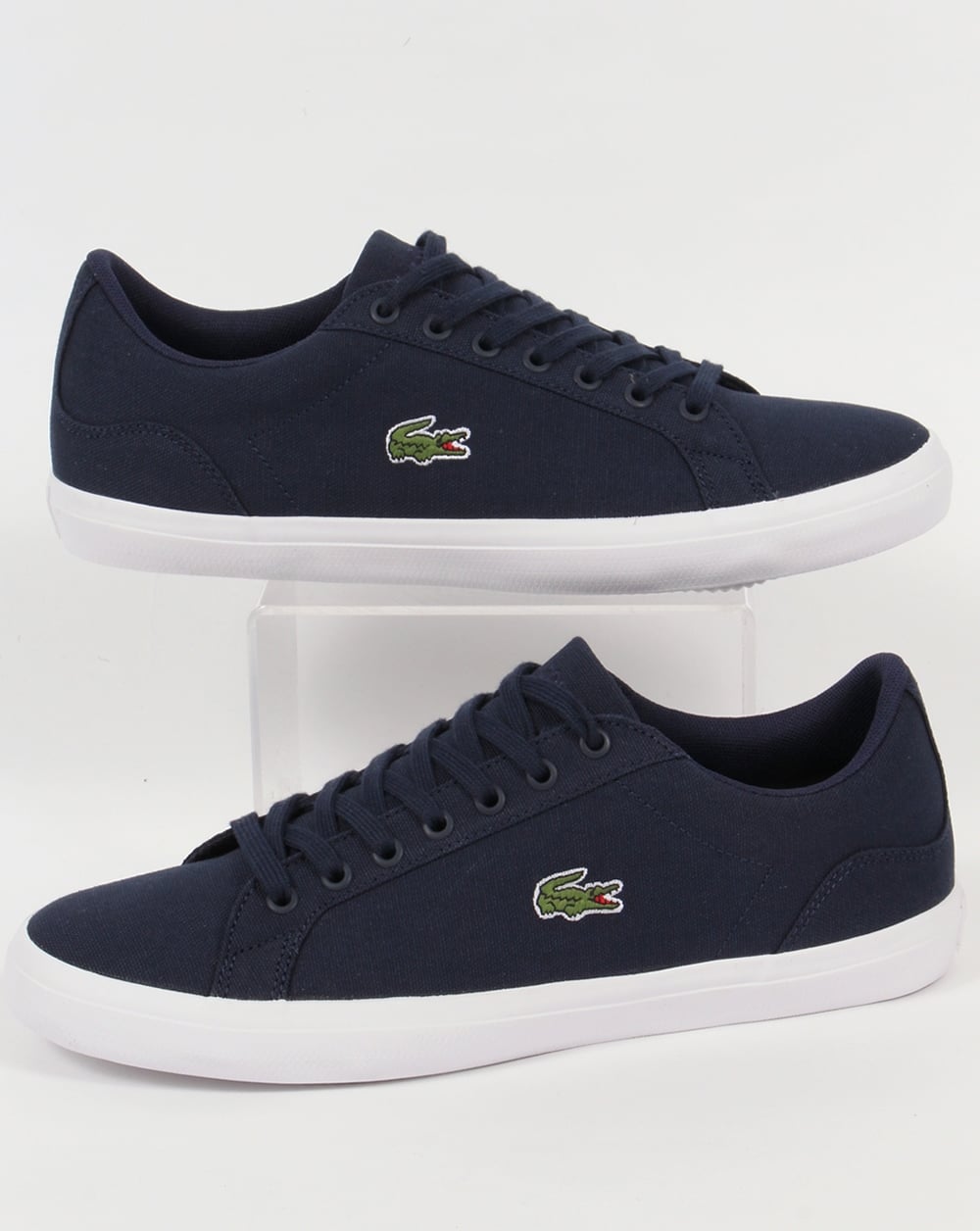Lacoste – Lerond – Marineblaue Canvas-Sneaker