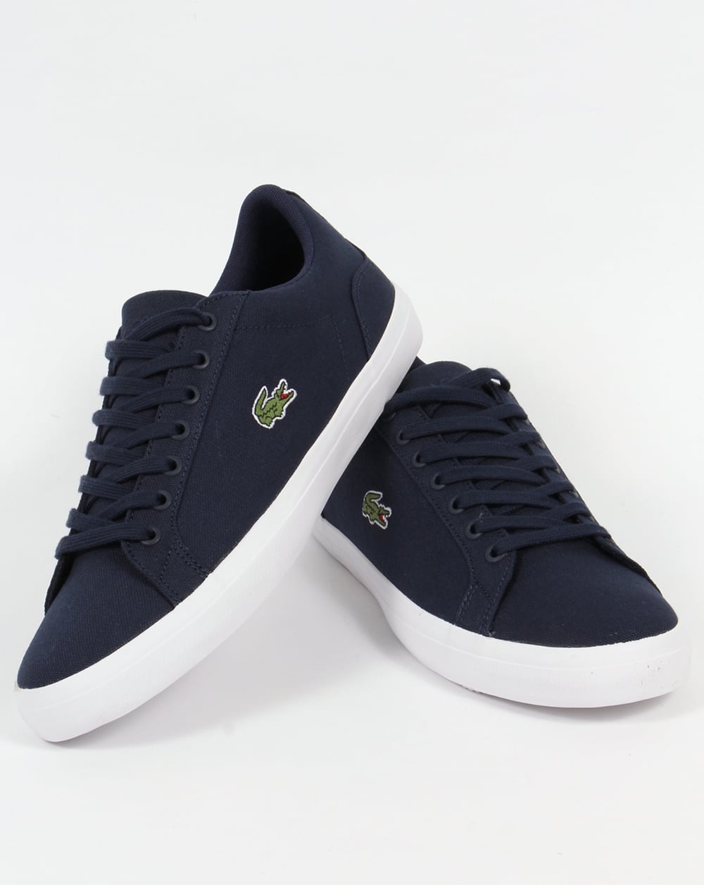 Lacoste – Lerond – Marineblaue Canvas-Sneaker