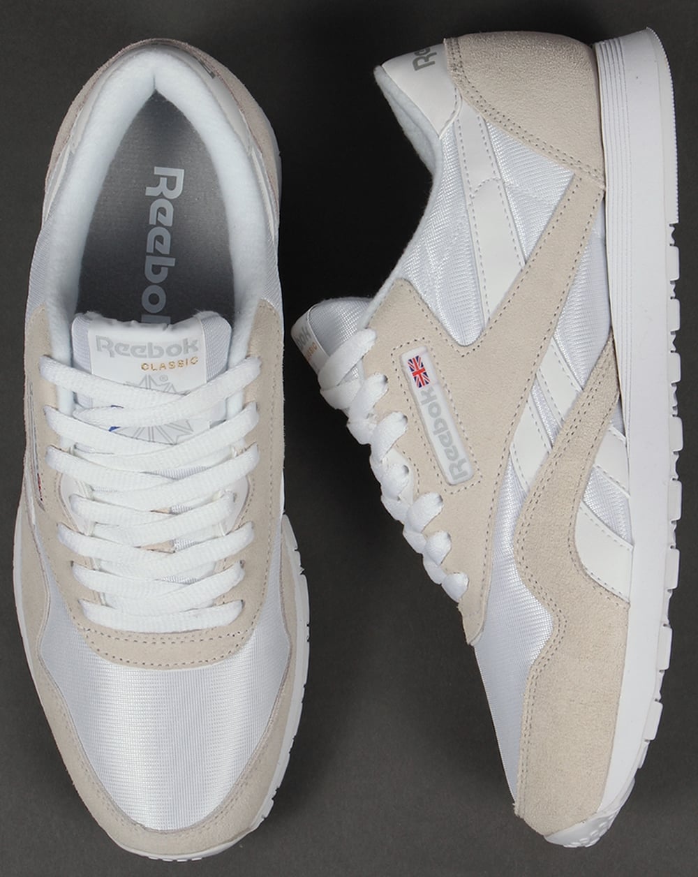 Reebok Classic Nylon Trainers White/Light Grey
