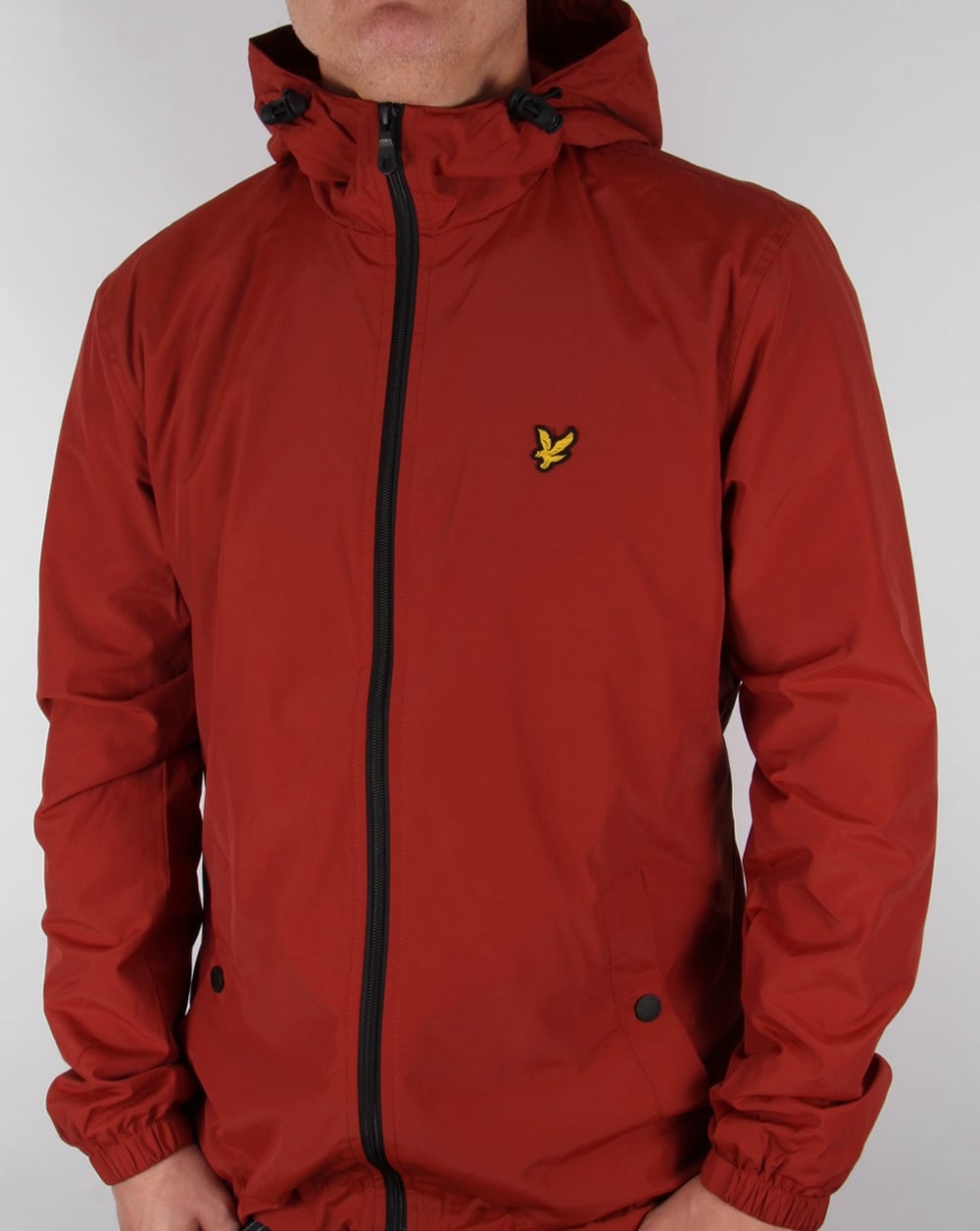 Lyle And Scott – Durchgehende Kapuzenjacke mit Reißverschluss in Burnt Redwood