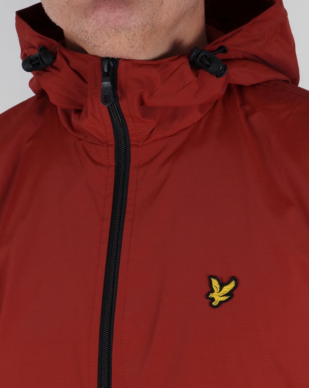 Lyle And Scott – Durchgehende Kapuzenjacke mit Reißverschluss in Burnt Redwood