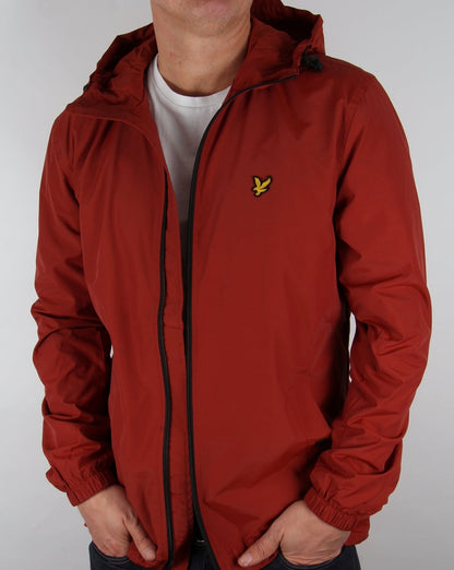 Lyle And Scott – Durchgehende Kapuzenjacke mit Reißverschluss in Burnt Redwood