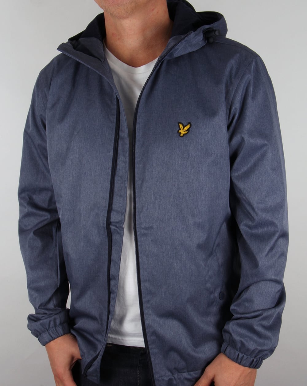 Lyle And Scott – Durchgehende Kapuzenjacke mit Reißverschluss, Blau meliert