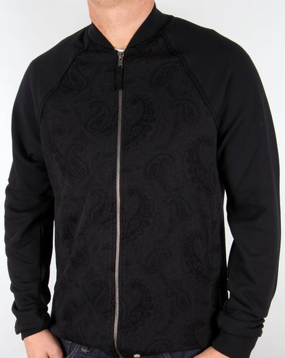 Pretty Green Midhurst Jacquard-Trainingsjacke Schwarz
