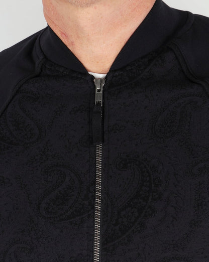 Pretty Green Midhurst Jacquard-Trainingsjacke Schwarz