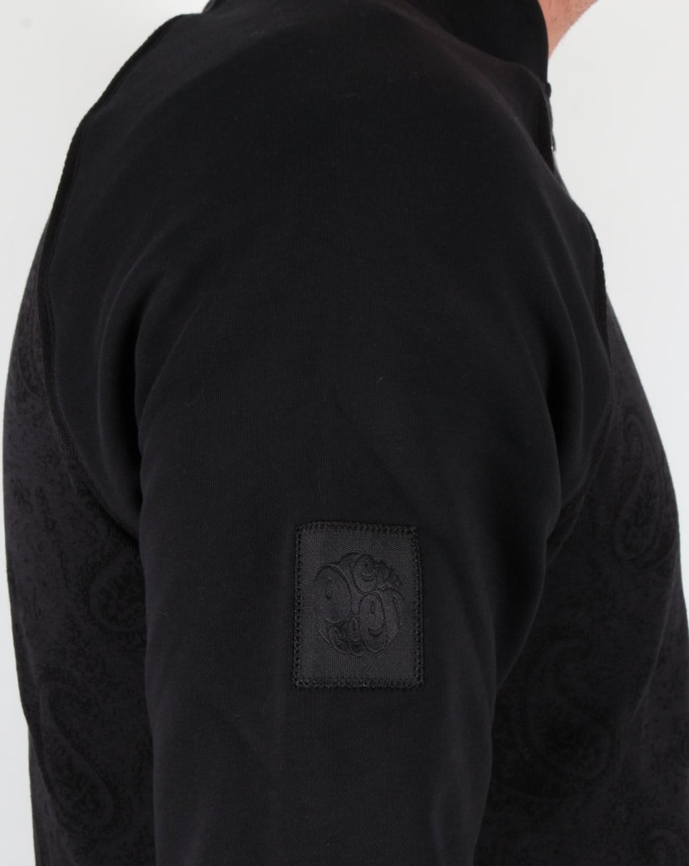 Pretty Green Midhurst Jacquard-Trainingsjacke Schwarz