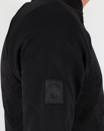 Pretty Green Midhurst Jacquard-Trainingsjacke Schwarz