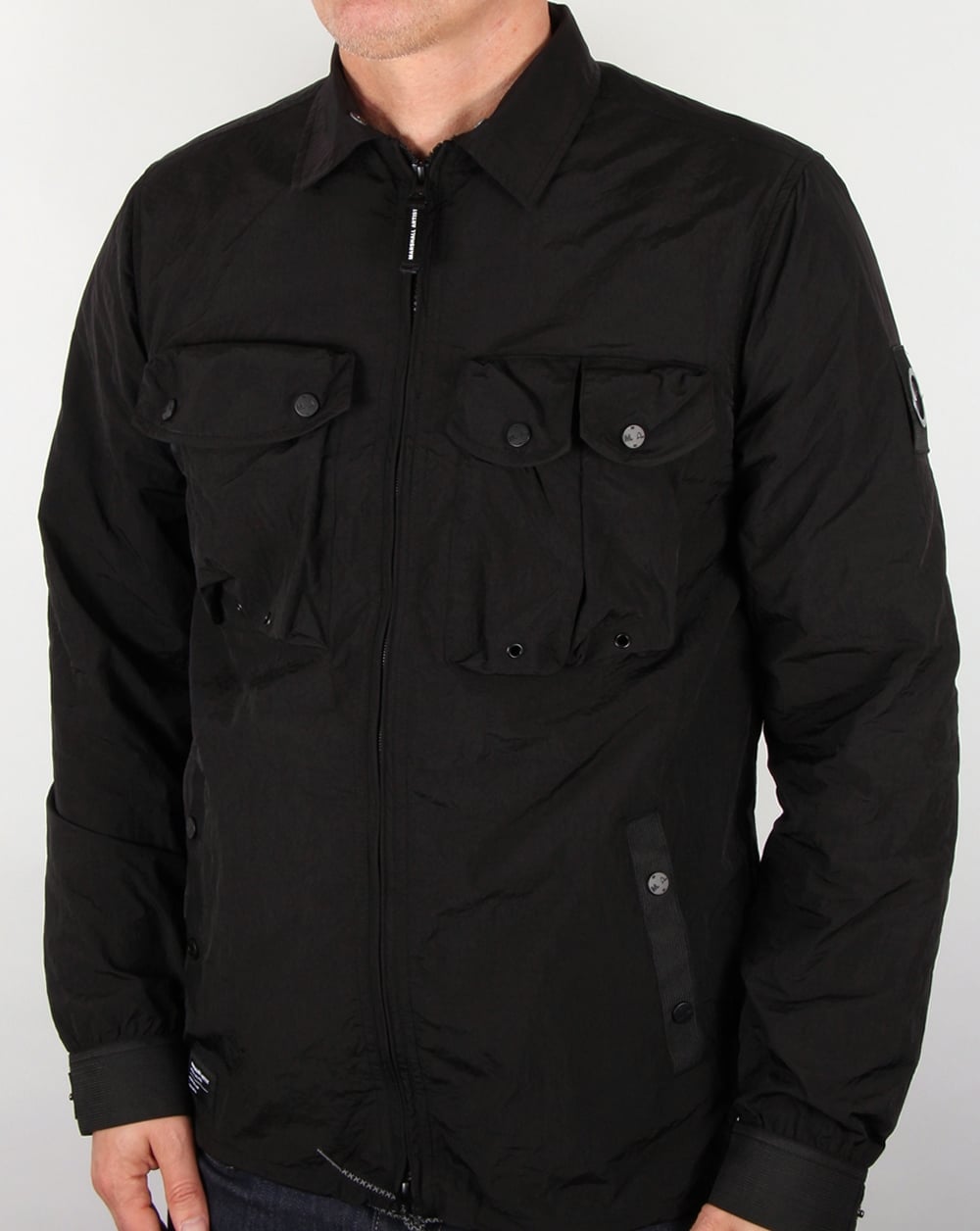 Marshall Artist Multi Pocket Overshirt Jacke Schwarz