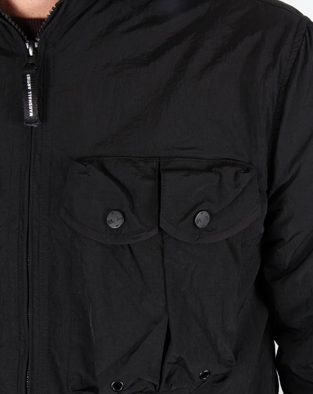 Marshall Artist Multi Pocket Overshirt Jacke Schwarz