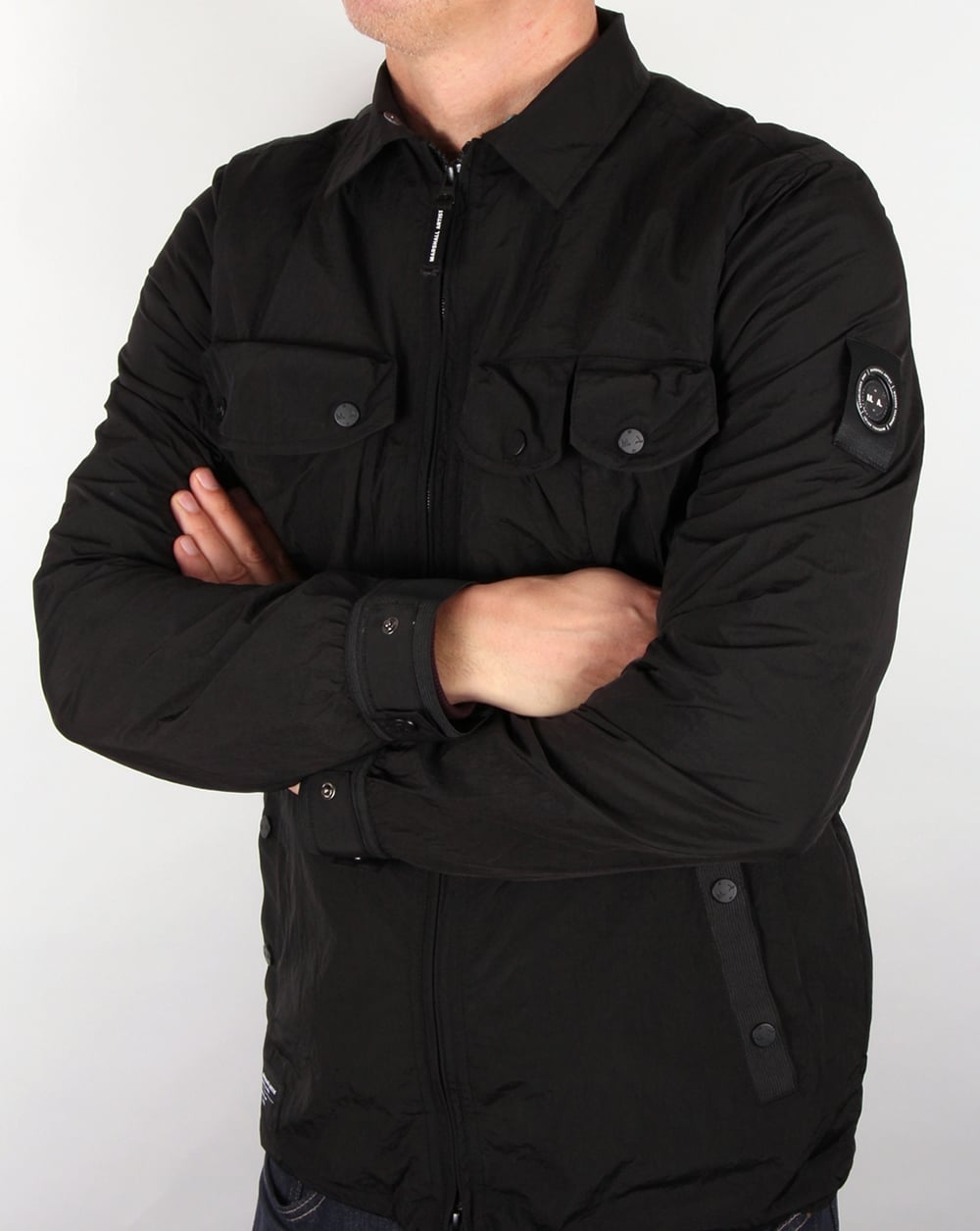 Marshall Artist Multi Pocket Overshirt Jacke Schwarz