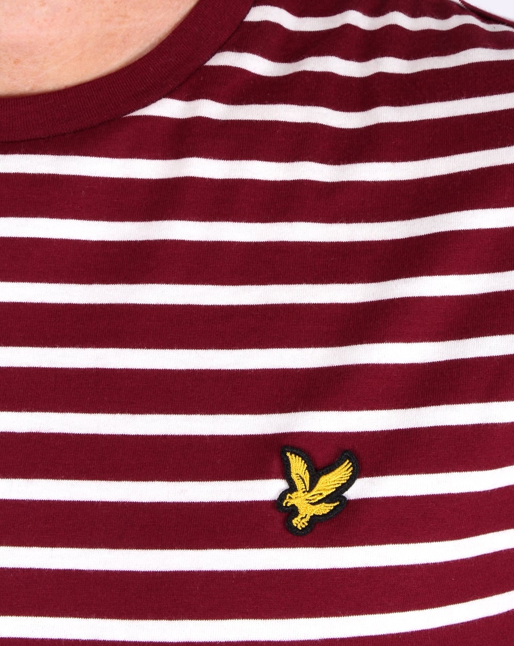 Lyle And Scott – T-Shirt mit bretonischem Streifenmuster in Bordeauxrot