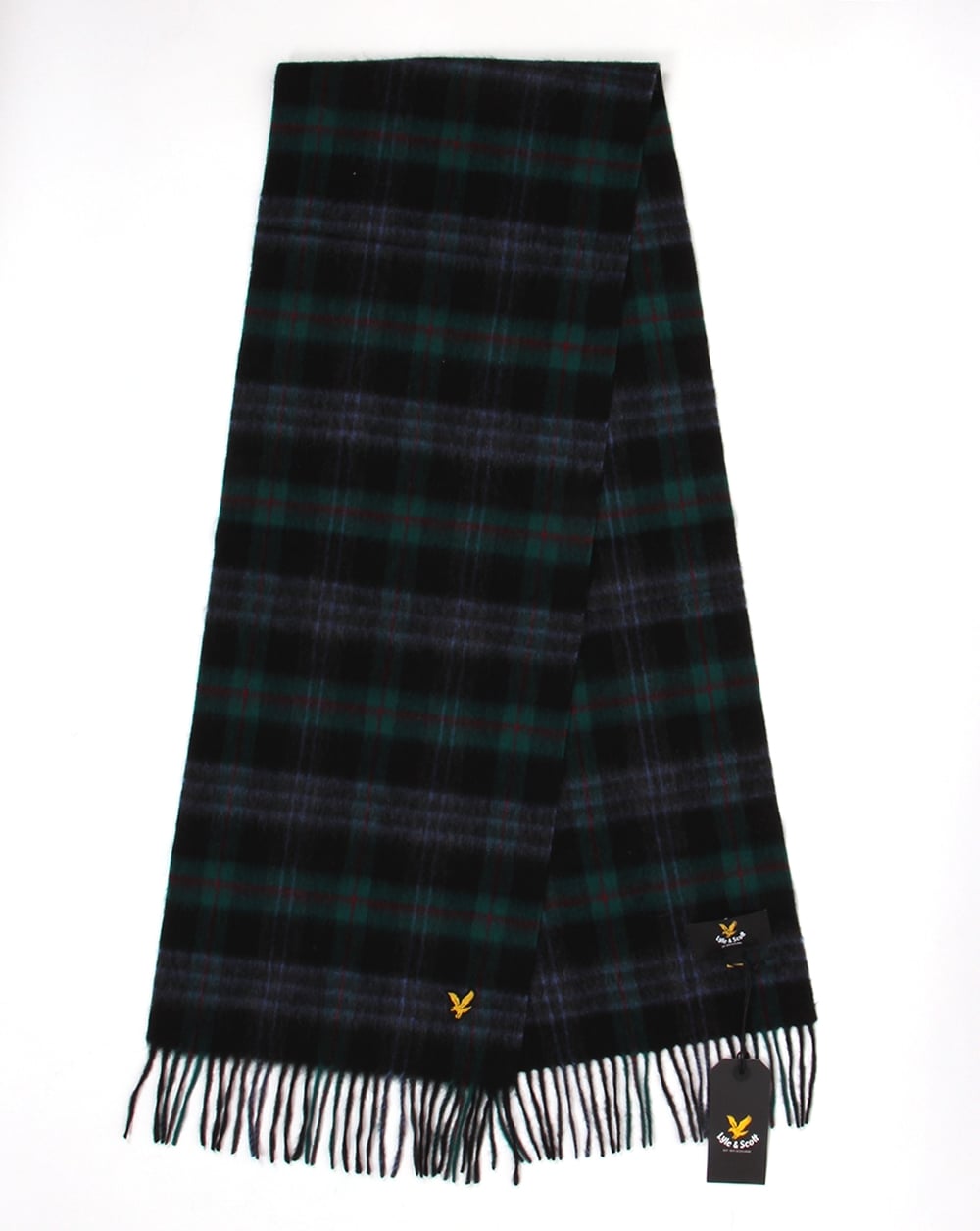 Lyle And Scott Woven Lambswool Scarf Emerald Green