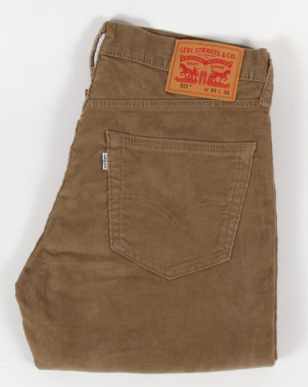 Levis 511 – Cordhose in Slim Fit, dunkler Sand
