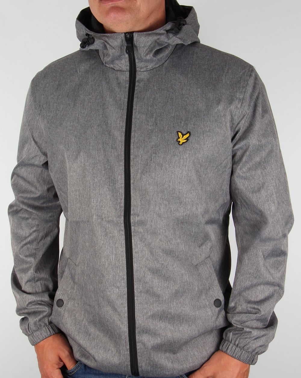 Lyle And Scott – Durchgehende Kapuzenjacke mit Reißverschluss in Graumeliert