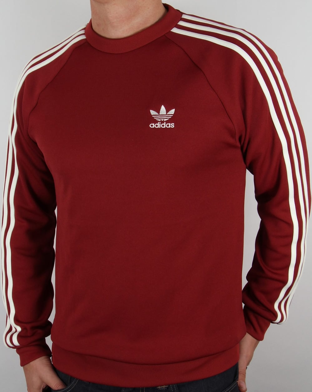 Adidas Originals – Retro-Sweatshirt in Burnt Red